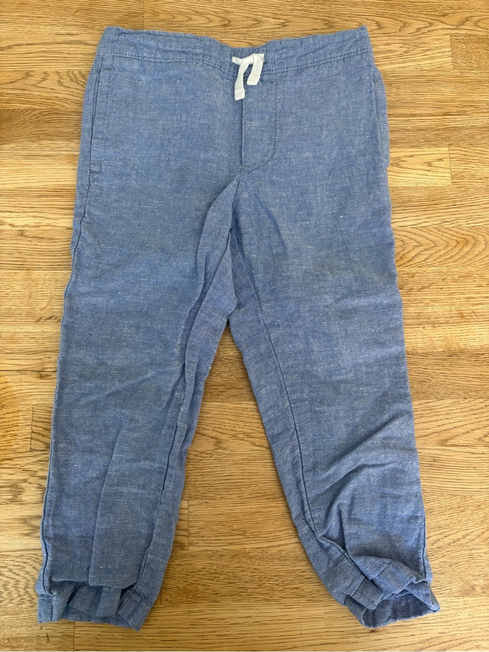 Janie and Jack Blue Drawstring Linen-Blend Pants